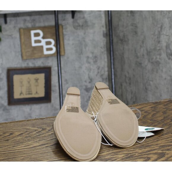 NWT A New Day Ansel Double Band Open Toe Wedge Heels 93320234 Tan Brown 9M - Picture 6 of 7